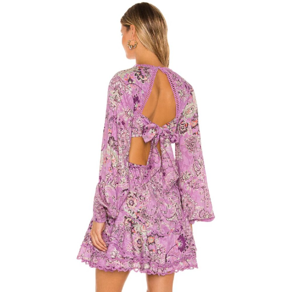 Anthropologie X Hemant and Nandita Mavi Mini Dress  Orchid Small - Picture 6 of 16